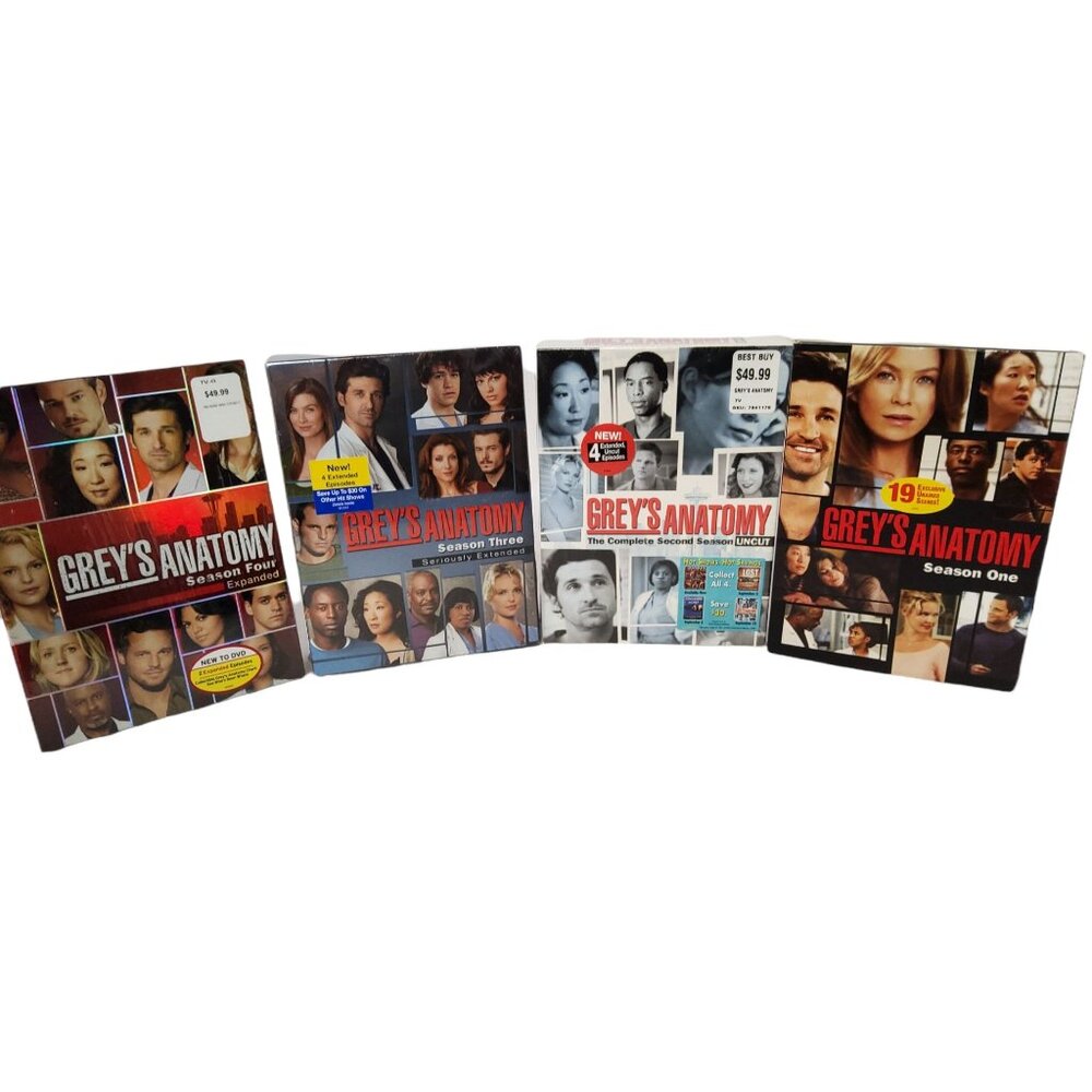 greys anatomy seasons 1-4 boxed sets on dvd.